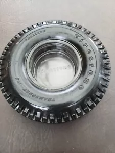 Vintage Firestone Tire Ashtray with Firestone Logo Glass Ashtray - Picture 1 of 3