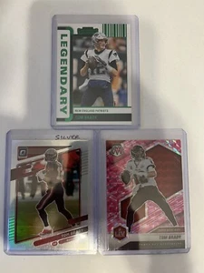 Tom Brady Insert lot: Optic Silver, Mosaic Pink, Legendary Green Foil - Picture 1 of 2