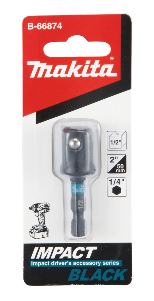 Makita Impact Black - Bit Adapter 1/4" zu 1/2" Zoll Vierkant für Steckschlüssel - Bild 1 von 1