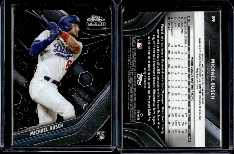 2023 Topps Chrome Black #89 Michael Busch Rookie RC - Image 1 of 1