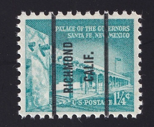 1031A Palace of the Governors 1 ¼ c Bur Precancel “Richmond Calif” PSS-71 MNH OG - Image 1 of 1