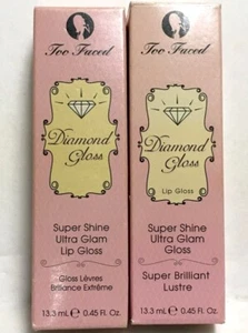LOT OF 2 Too Faced Rich & Dazzling High-Shine Sparkling Lip Gloss Choose Shade - Picture 1 of 5