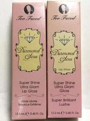 LOT OF 2 Too Faced Rich & Dazzling High-Shine Sparkling Lip Gloss Choose Shade - Image 1 of 2