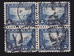 US 403 5c Panama-Pacific Exposition Used Block of 4 VF-XF SCV $130 (001) - Picture 1 of 2
