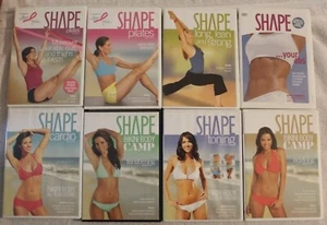 8 Shape workout DVD lot Pilates bikini body camp cardio abs boot butt toning - Imagen 1 de 9