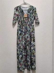 Neu mit Etikett Noracora langes Damenkleid, Blumenmuster, Größe Small Gestell 1  - Bild 1 von 6