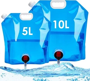 Camping Hiking Tap Carry Tank Container Storage Drinking Water Foldable Bottle - Picture 1 of 25