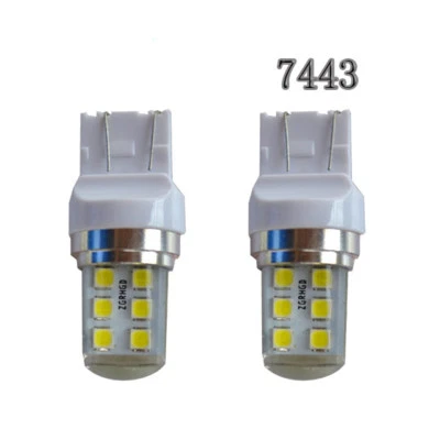 10XT20 7443 Strobe Flash Blink 12 SMD 2835 LED Silicone Reverse light Brake Bulb - Image 1 of 4