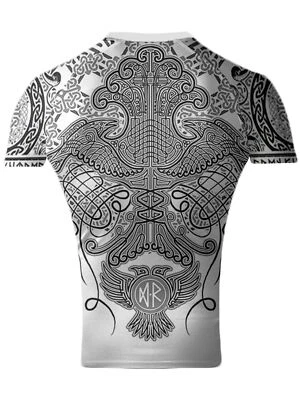 Raven Fightwear Para hombres Nordic Jiu Jitsu BJJ Protector contra Erupciones Manga Corta MMA Blanco  Foto 1 de 3