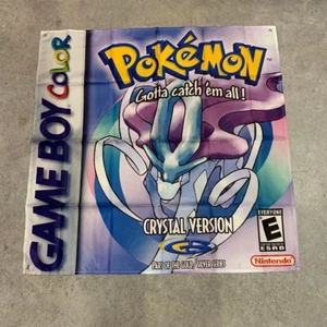 Pokemon Versión Cristal Gameboy Advance Personalizado Pared Banner Tapiz 3 x 3 Pies - Imagen 1 de 7