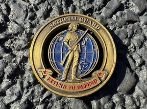 VTG NATIONAL GUARD CHALLENGE COIN Brass Enamel Extend to Defend - Picture 1 of 5