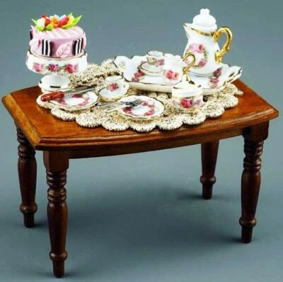 Mesa Biedermeier Coffeetime Setting 1.850/0 Reutter Roseband Casa de Muñecas Miniatura Foto 1 de 4