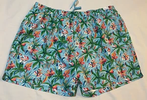NWT-Caribbean Roundtree & Yorke 6" Swim Trunks Mesh Lined Flower Print.4XB-blue. - Picture 1 of 6