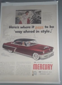 Original 1952 Mercury Magazine Ad "Here's Where it Pays to Be 'Way Ahead..." - Picture 1 of 1