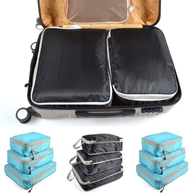 3x Packing Cube Pouch Suitcase Clothes Storage Bags Travel Luggage Organiser Bag - Image 1 of 4