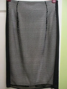 MADE IN ITALY MANGANO WAIST 30" SIZE 10/12 BLACK MESH PENCIL SKIRT WHITE LINING - Picture 1 of 3