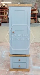 HANDMADE COUNTRY 1 DOOR 2 DRAWER WARDROBE IN SKYBLUE (NOT FLATPACKED) - Picture 1 of 12