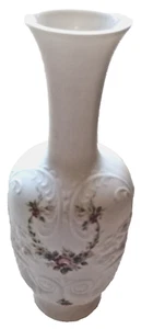 Kaiser West Germany Palermo 23 cm Vase weiß geprägt Schnörkel & Blumen matt Vintage - Bild 1 von 12