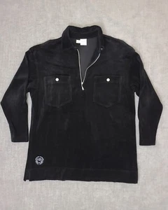 Bogner Pullover Jacke 1/4 Reißverschluss schwarz Samt Baumwolle Viskose Gr. 38 Track - Bild 1 von 10