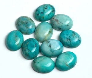 AAA Synthetic Loose Gemstone Oval Turquoise Flat Back For Assorted All Jewelry - Picture 1 of 17