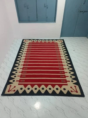 Alfombra escandinava tejida plana vintage alfombra escandinava sueca Kilim 4x6 pies Foto 1 de 4