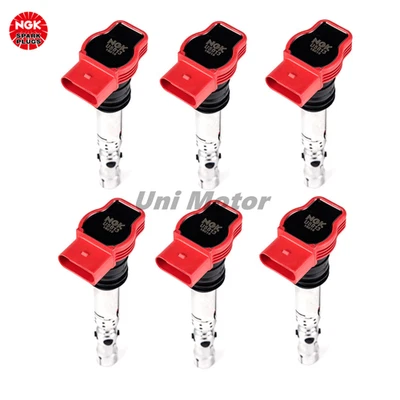 6 pcs OEM NGK Ignition Coils 06C905115H For Audi A4 A6 Quattro 3.0L V6 U5013 - Image 1 of 4