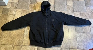 Browning Men's Hooded Black Cotton Canvas Lined Insulated Jacket Size XL Used - Picture 1 of 4