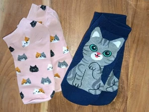 2 Paar Sneaker Socken/Söckchen, Gr. 35 - 38 Katzen/Kitten *NEU - Bild 1 von 1