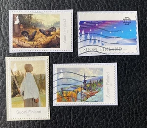 Lot de 4 timbres de Finlande année 2021 Sur Frag - Stamps Briefmarken N69 - Imagen 1 de 1