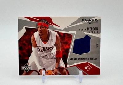 2003 Upper Deck  - ALLEN IVERSON BD-AI  - Player-Worn Patch Black Diamond  76ers - Image 1 of 4