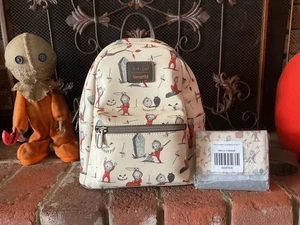 Loungefly Trick 'R Treat Sam Allover Print MINT Mini Backpack & New Wallet Set - Picture 1 of 10