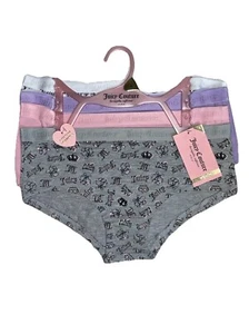 Juicy Couture Girls Underwear Cotton Blend, 4 Boy Shorts or 5 Bikinis; Size XS-L - Picture 1 of 15