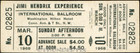 1 1968 JIMI HENDRIX VINTAGE UNUSED FULL TICKET WASHINGTON D.C. laminated reprint