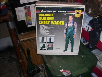 New Vintage American Camper Vulcanized Heavy Rubber Chest Waders sz 12 FISHING - Image 1 of 3