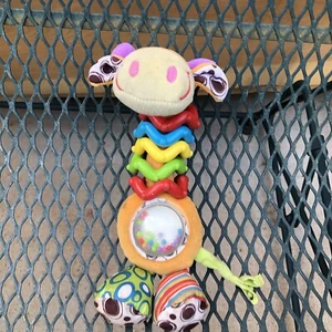 Playgro Giraffe Rattle / Crinkle Baby Toy Bright Colors Textured Sensory Stimuli - Picture 1 of 7