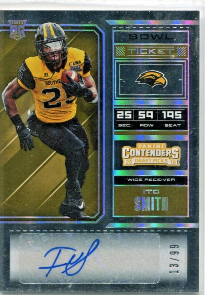 2018 Contenders - ITO SMITH - Bowl Ticket Autograph Rookie - SOUTHERN MISS #d/99 - Image 1 of 1