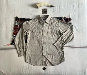 Levi’s Barstow Shirt M-L Western Orange Tab Cowboy Rodeo 1989-91 Fancy Brocade - Imagen 1 de 18