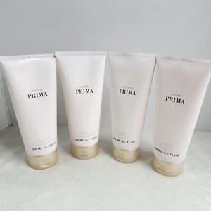 AVON PRIMA Body Lotion Shower Gel Rose Plum White Patchouli Scent 6.7oz LOT OF 4 - Picture 1 of 5