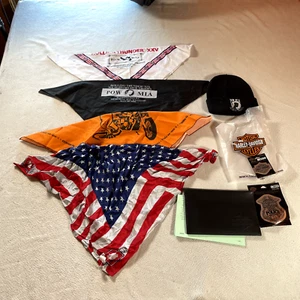 Lote de accesorios de bandana de motociclista vintage pegatinas Harley Davidson motociclista - Imagen 1 de 18