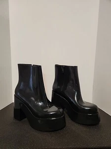 Nubia II Platform Bootie (Women) Sz8 Gummy Shiny Black Japan Anime MSRP-169 - Picture 1 of 10