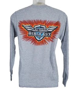 Las Vegas Bikefest Shirt Mens Small 2011 Gray Longsleeve Motorcycle Bike Rally - Picture 1 of 11