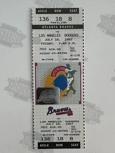 1997 Los Angeles Dodgers at Atlanta Braves Ticket 7/18/97 Fred McGriff Home Run - Picture 1 of 2