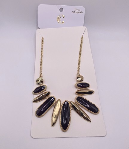 VETEMENTS Charming Charlie Collana Bavaglino Viola Scuro Tono Oro 16” Nuova