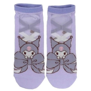 Sanrio Socks Kuromi Ribbon Purple Polyester Elastic 22-24cm JP - Picture 1 of 4