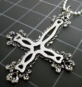 Inverted Cross Necklace Stainless Chain New Huge Pendant Upside Down - Picture 1 of 8