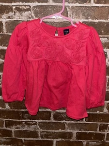 NWT BABY GAP GIRLS 3 YEARS 3T PINK ROSETTE TOP TEE ROSE T FAIRY TOP - Picture 1 of 4