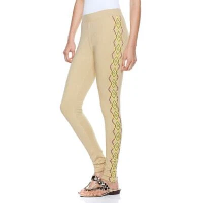 NWT SERENA WILLIAMS SIGNATURE STATEMENT LADIES TRIBAL LEGGINGS KHAKI XS - Image 1 of 2