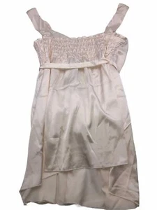 Que Sera Maternity Ladies Silk Cocktail Fancy Party Dress Off White Size 8 EU 36 - Picture 1 of 2