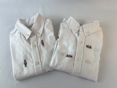 Janie & Jack Boy's Embroidered Holiday Toy Soldier/Train Sz 6 Button Downs Qty 2 - Image 1 of 4