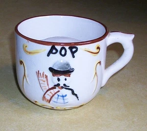 VTG MUSTACHE MUG CUP SHAVING CURIO POP DAD FATHER PORCELAIN KITSCH OLD TIMEY FUN - Picture 1 of 4